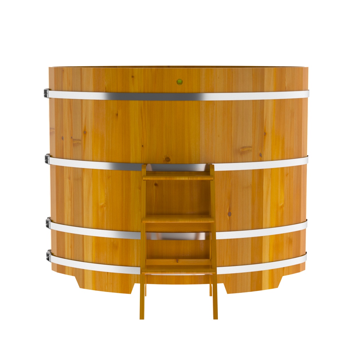 2284 Купель овальная из лиственницы Рустик 1,02х1,68х1,4 натуральная Alyarus  - Вид №4