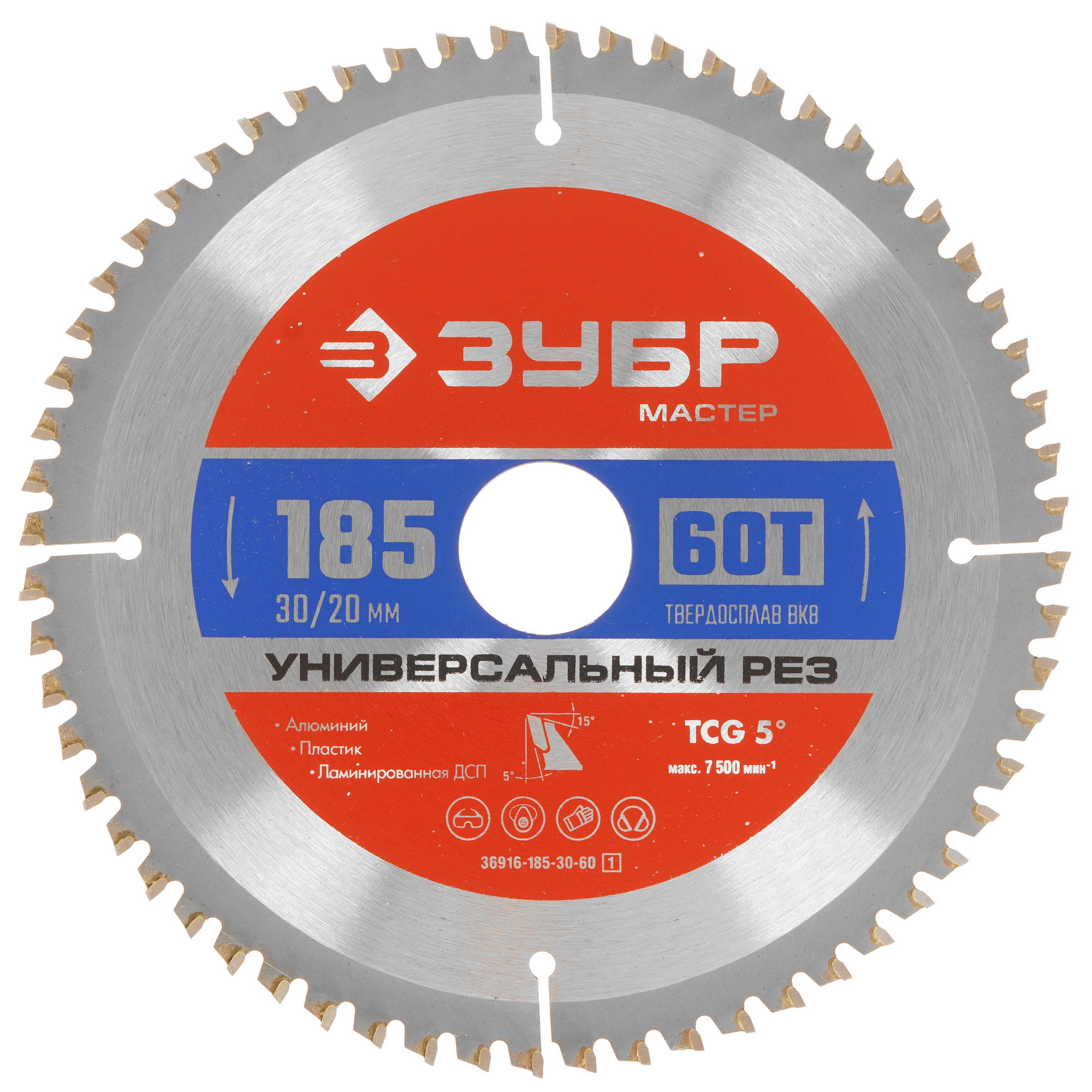 Диск пильный ЗУБР Универсальный рез 36916-185-30-60_z01 9123092 STDN-0098942