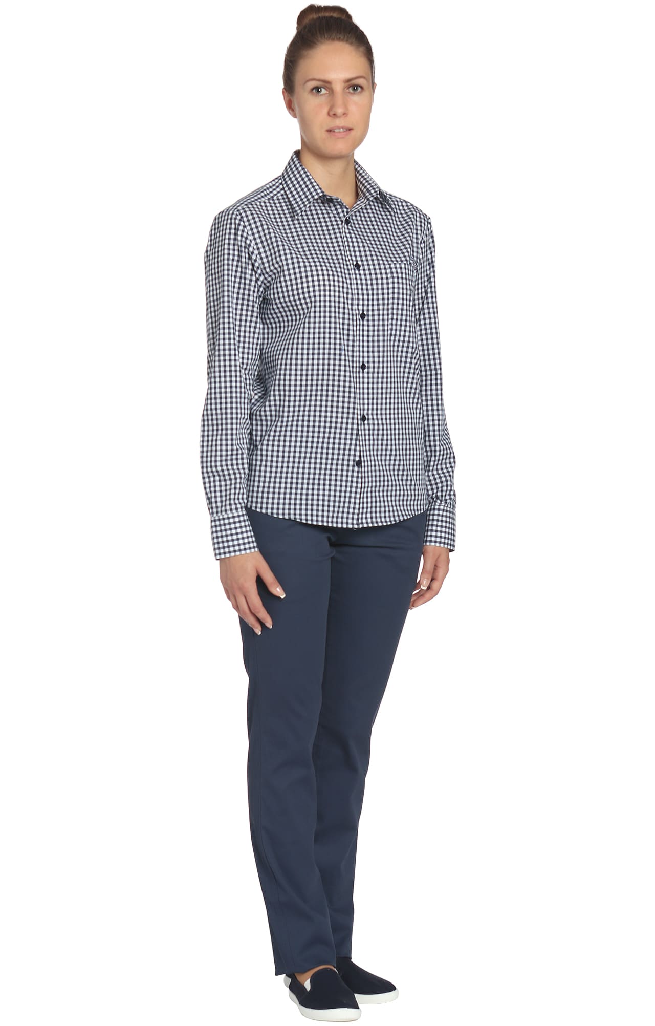 67787 Рубашка в клетку mini check blue-white (мелкая клетка сине-белая) HIPSTER  Толстовки, рубашки, футболки, тенниски  размер 44 (88)  - Вид №2