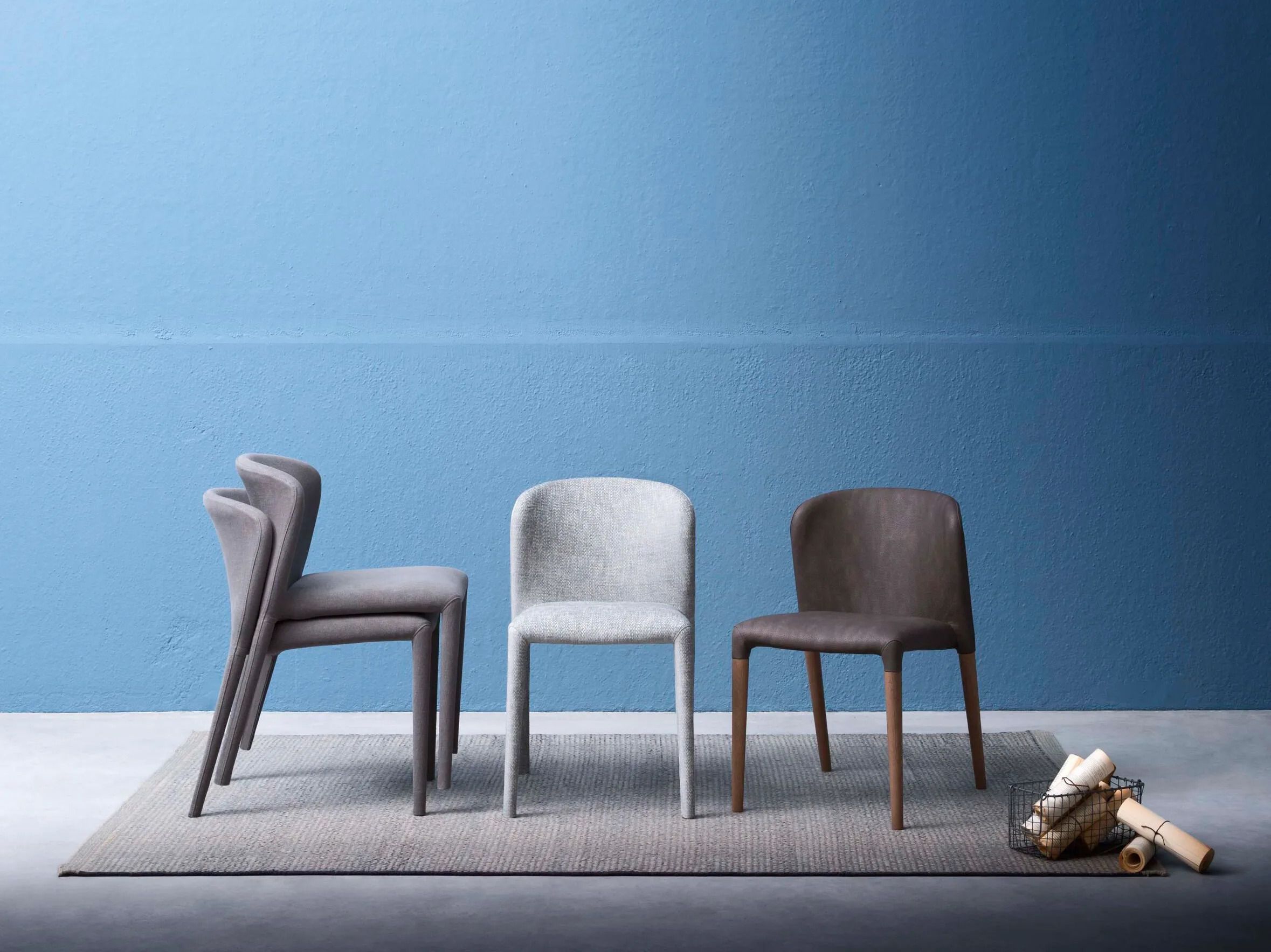 Штабелируемый тканевый мягкий стул Alf DaFrè KAROL ARCH-00095157