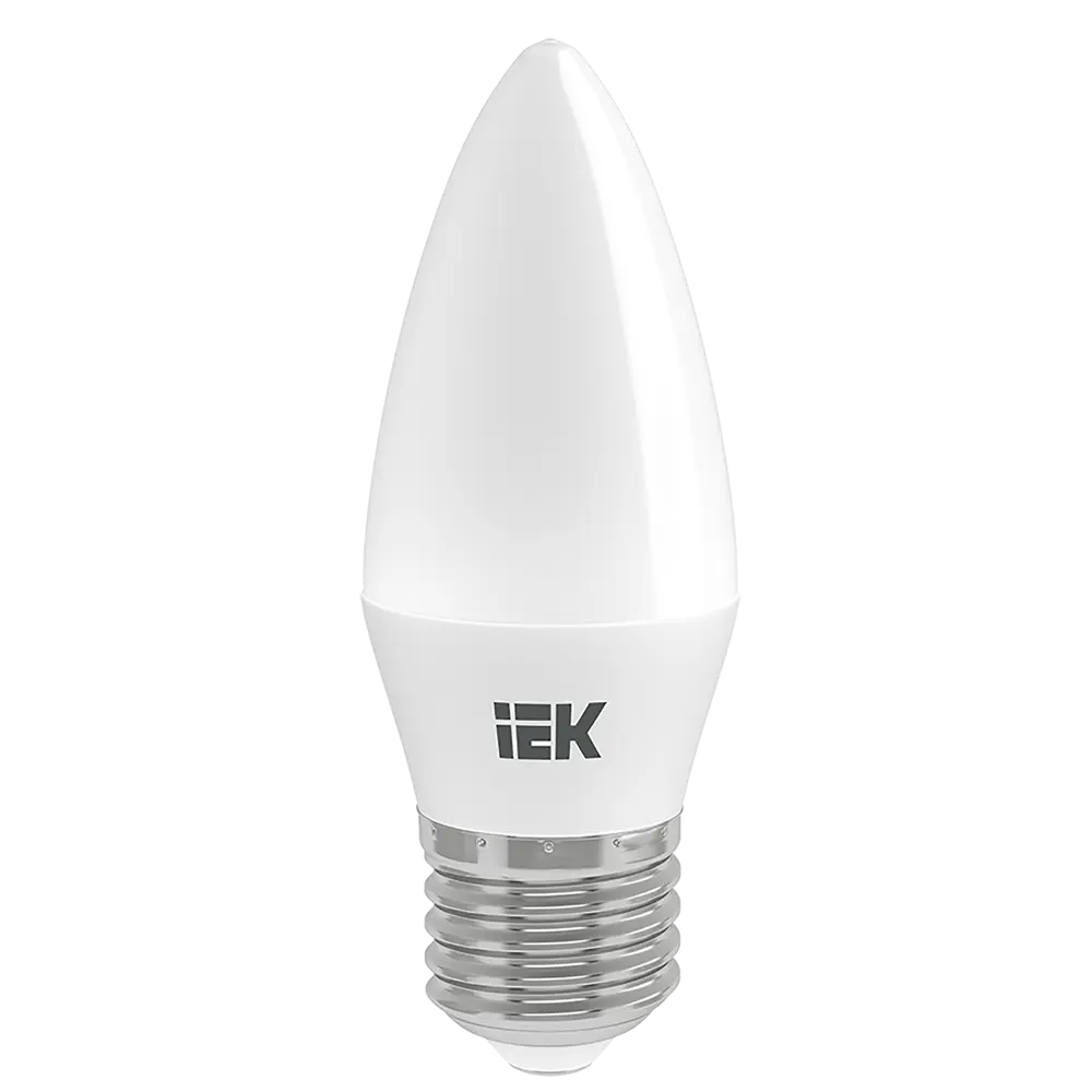 Лампа светодиодная IEK свеча Е27 7 Вт 4000 К свет холодный белый 81950362 STLM-2050190  - Вид №1