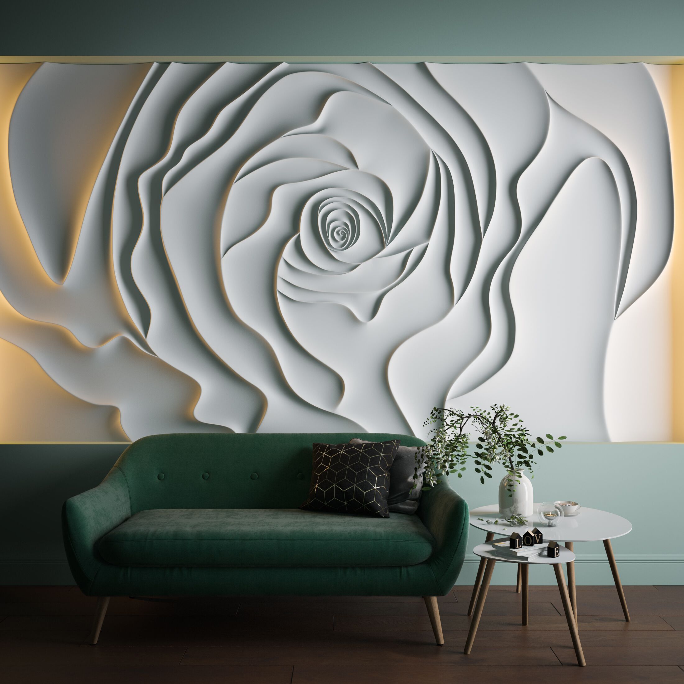 Трехмерная декоративная гипсовая панель WallDeco ROSE ARCH-00027669 - Вид №2