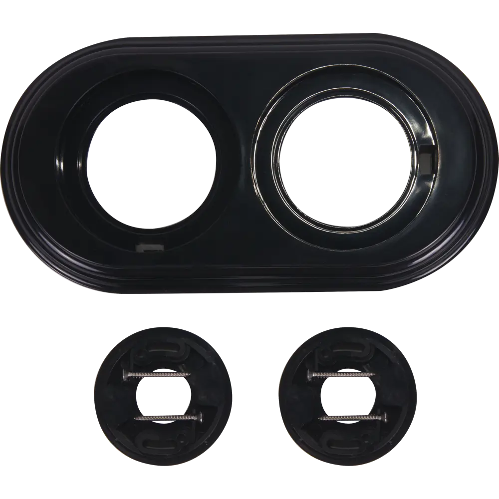 ELECTRALINE Рамка для розеток и выключателей - 2 поста, черный глянец 82063843 Серия отсутствует STLM-0018572