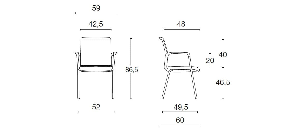 Штабелируемый стул с подлокотниками Diemme хост ARCH-00132632 - Вид №3