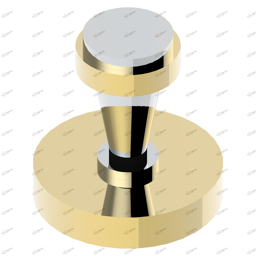 U4A-334 Донный клапан для раковины с внешним штоком управления Thg-paris Diplomate с гладкими кольцами Хром/золото U4A-334 CAT.A