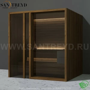 Effegibi YOKU.G80 BI.70300008 Био-сауна с левой дверью. Мощность: 9 кВт макс. Размеры: длина 202 см, ширина 180 см. Отделка: чёрный орех