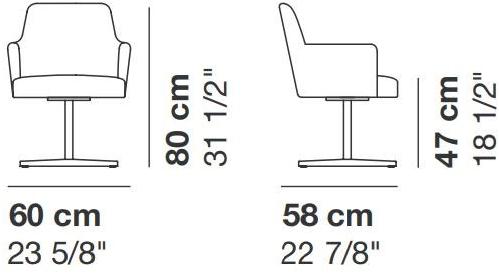 La Cividina 4-спицевый тканевый стул с подлокотниками Velour sun-id-1474322 - Вид №2