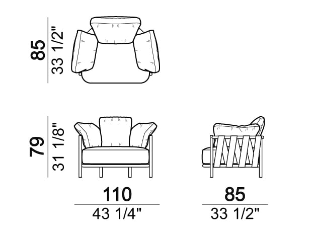 3-местный тканевый садовый диван Arketipo PUNTA ALA ARCH-00094189 - Вид №9