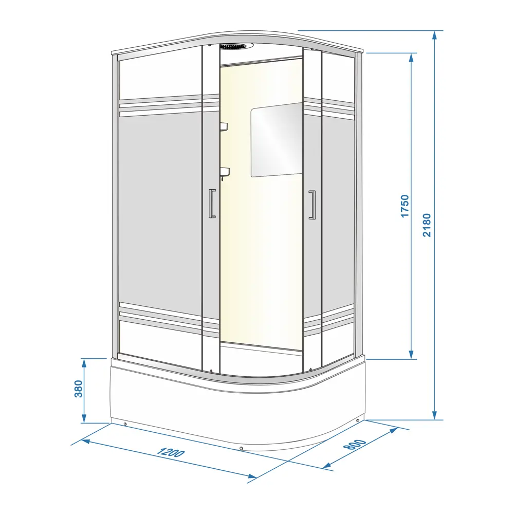 Душевая кабина Sensea Aurora левосторонняя высокий поддон 120x80 см 82422701 STLM-2153624 - Вид №22