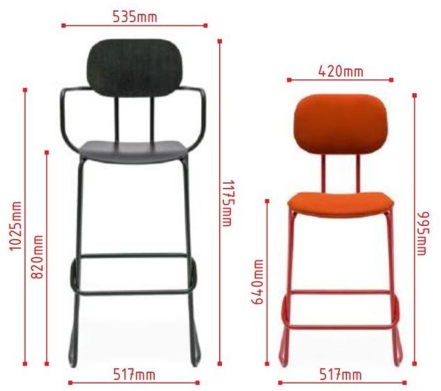 MDD Табурет из фанеры с высокими санками и подставкой для ног New school sun-id-1349977 - Вид №3