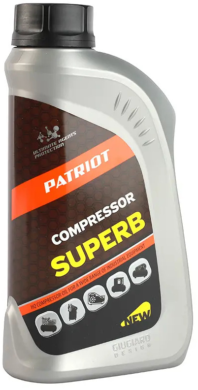 Масло компрессорное PATRIOT Superb для стационарных и передвижных компрессоров, 1 л 16305298