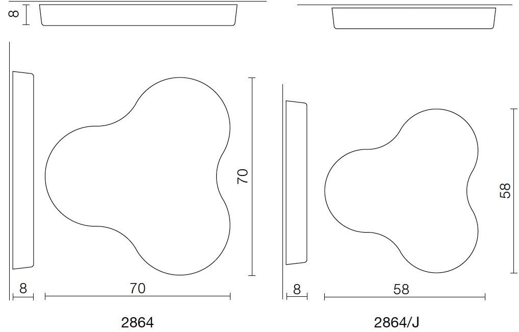 Martinelli Luce Светодиодный потолочный светильник из метакрилата с диммером Trifoglio 2864 - Вид №2