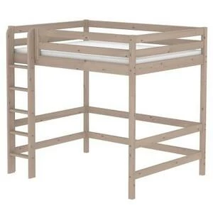 Кровать Flexa Classic высокая односпальная двухъярусная с прямой лестницей, коричневая, 190 см