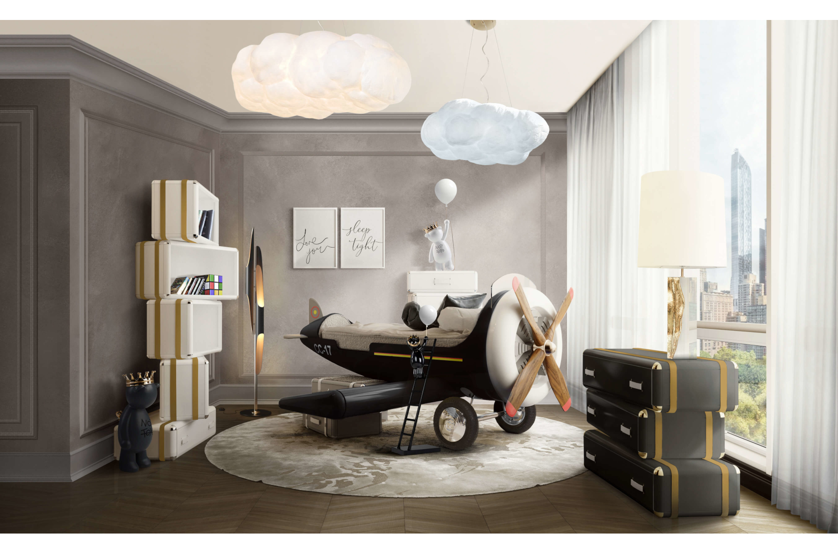 CIST22 Детская кровать самолет Sky One Circu  - Вид №17