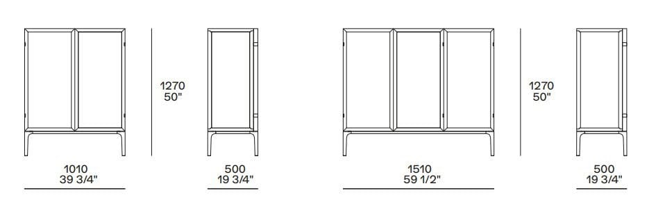 Деревянный и стеклянный шкаф с распашными дверцами Poliform Aiko ARCH-00048464 - Вид №6