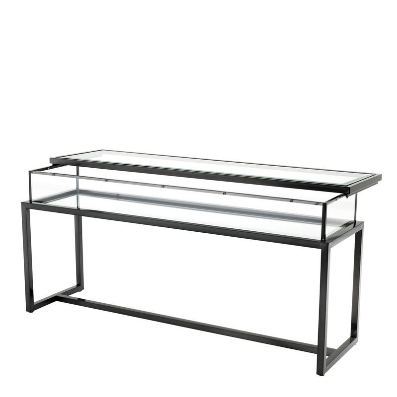 Консоль металлическая, бронза со стеклянным ящиком Harvey от Eichholtz EICHHOLTZ EICHHOLTZ 060954 Бронза;прозрачный  - Вид №1