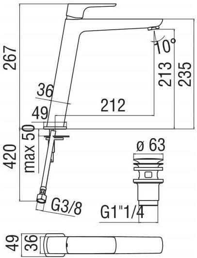 Nobili Rubinetterie Смеситель для умывальника, однорычажный Acquaviva Vv103128/2cr - Вид №2