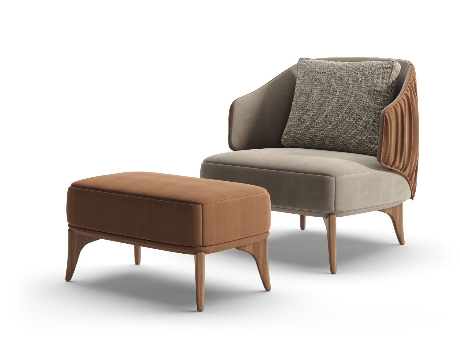 Тканевое кресло с подлокотниками PRADDY Natur ARCH-00049938 - Вид №3