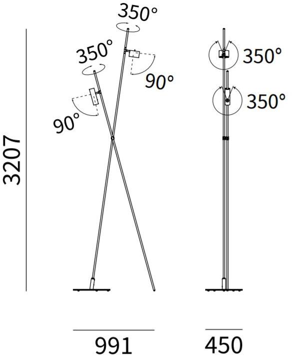 Lucifero's Регулируемый светодиодный уличный торшер Iferrosi If01.9 - Вид №3
