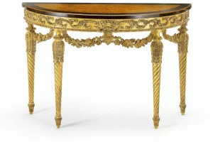OAK Консольный стол в стиле полумесяца в классическом стиле из дерева Galleria