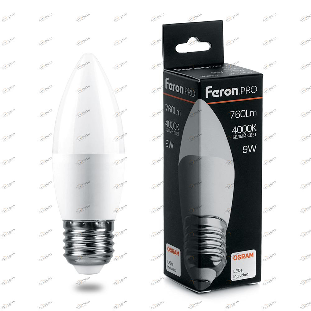 Лампа светодиодная Feron.PRO "Свеча" E27 7.5W 4000K OSRAM LED LB-1307 38057 FERON  00-3956733 Матовый 