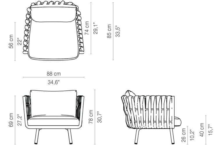 Тканевое кресло с подлокотниками TRIBÙ Tosca ARCH-00082350 - Вид №8