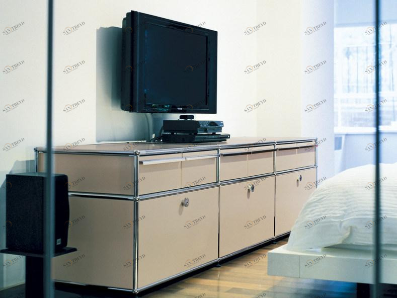 USM Модульная тумба под телевизор из лакированного металла Usm haller system sun-id-1397091