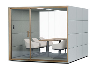 Многосторонняя акустическая офисная кабина со встроенным освещением