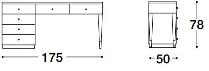 VOLPI Прямоугольный стол с ящиками Luigi volpi Lv-31004 - Вид №2
