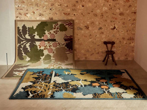 Прямоугольный шерстяной ковер ручной работы