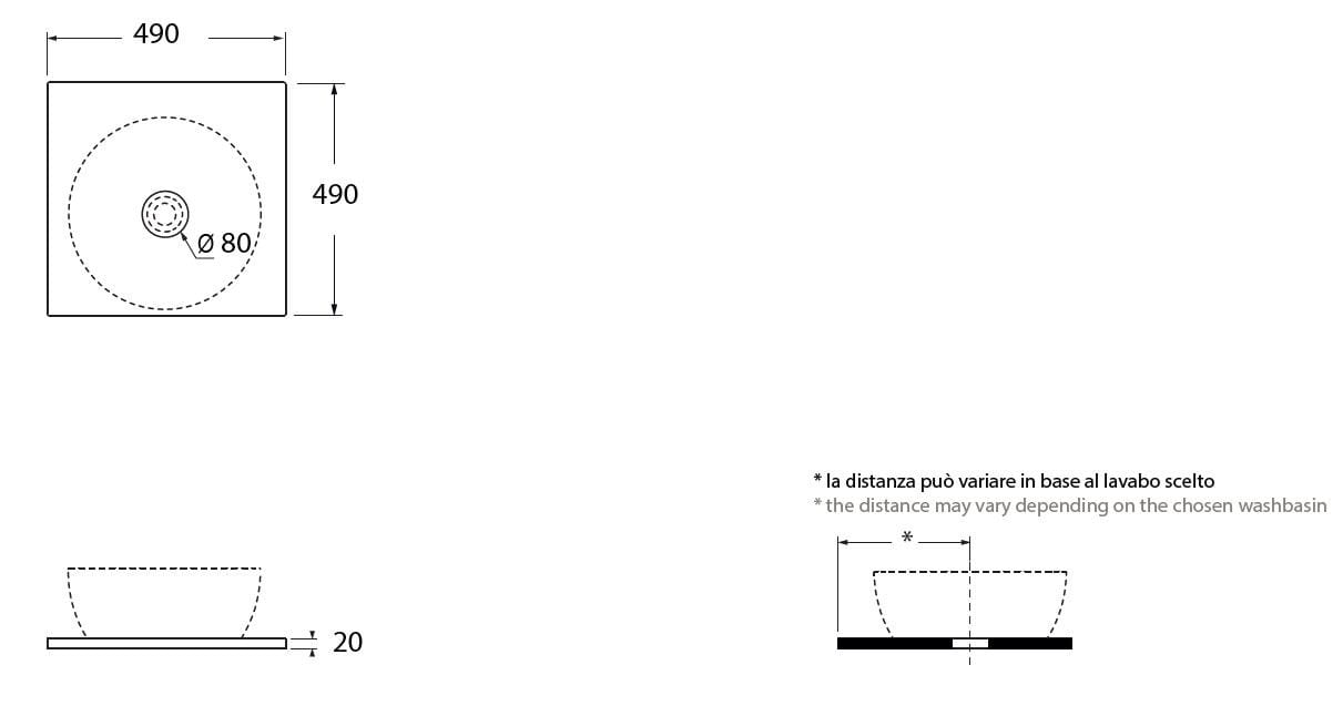 Керамическая полка для ванной комнаты Azzurra Ceramica MISURA ARCH-00100376 - Вид №17