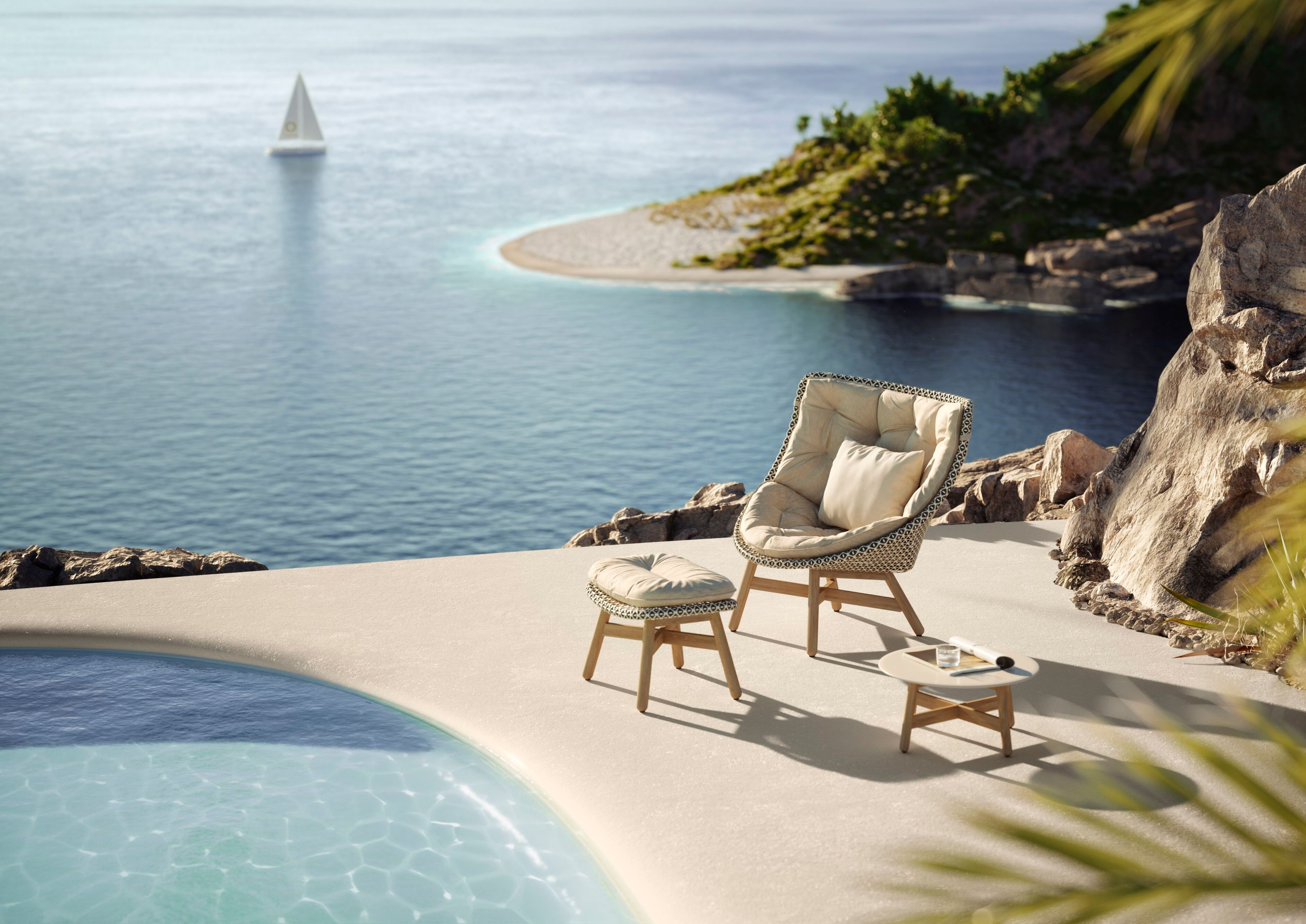 Садовое кресло из синтетического волокна с высокой спинкой DEDON MBRACE ARCH-00152852 - Вид №2