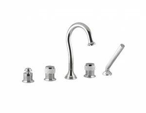 065516.000.72 Набор для ванны на пять отверстий из белого фарфора Окисленная медь