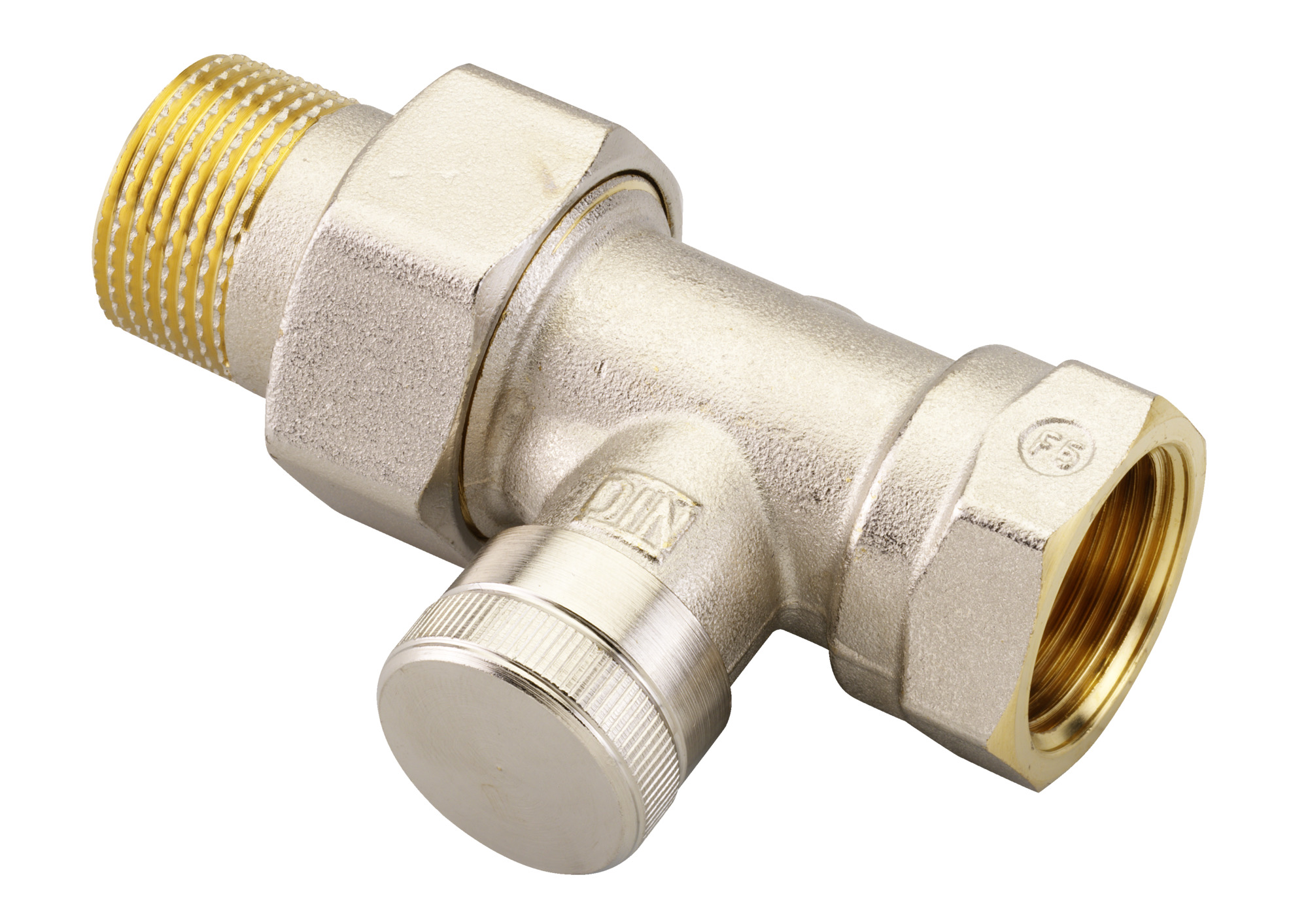 Danfoss Клапан RLV для бокового присоединения к радиатору RLV-CX Клапан запорный Ду 15, прям. хром 003L0274  - Вид №11