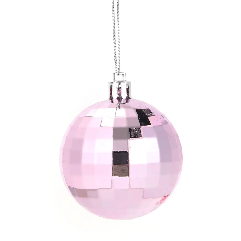 87036369 Елочное украшение Шар-диско Christmas ø6 см цвет розовый STLM-1459392 Santreyd 