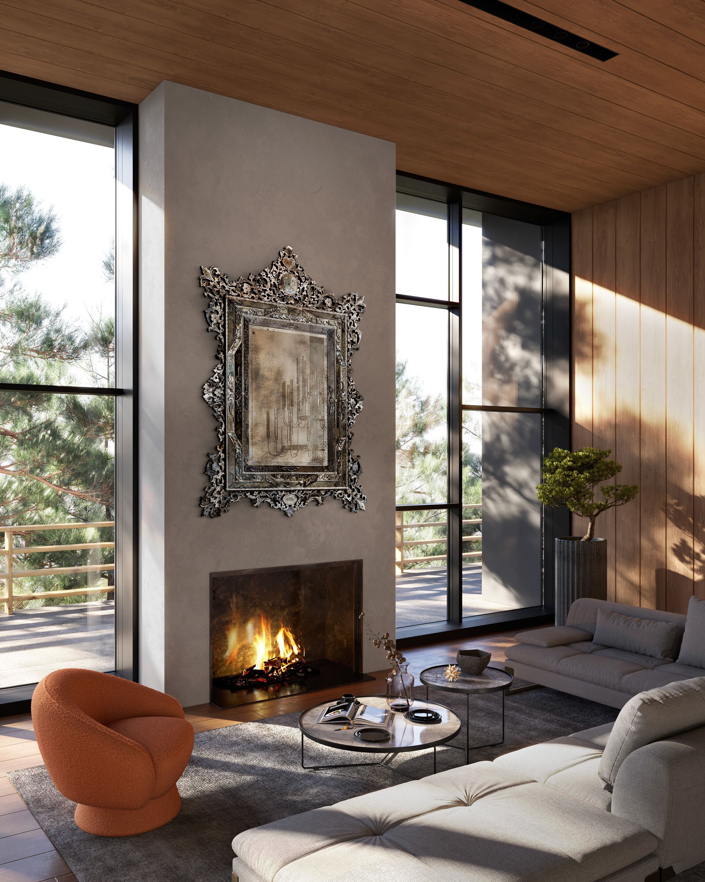 Настенное зеркало со стеклянной рамкой ARTE VENEZIANA DONATO ARCH-00094114 - Вид №4