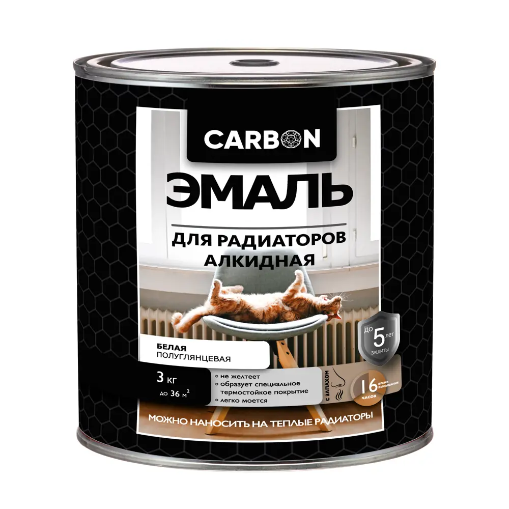 Эмаль для радиаторов Carbon цвет белый 3 кг 83970509 STLM-2182925  - Вид №1