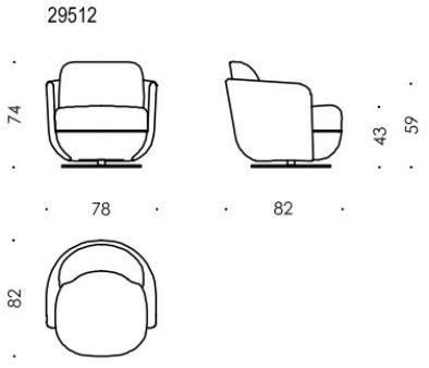 Wittmann Вращающееся кресло из ткани Miles sun-id-1408916 - Вид №3