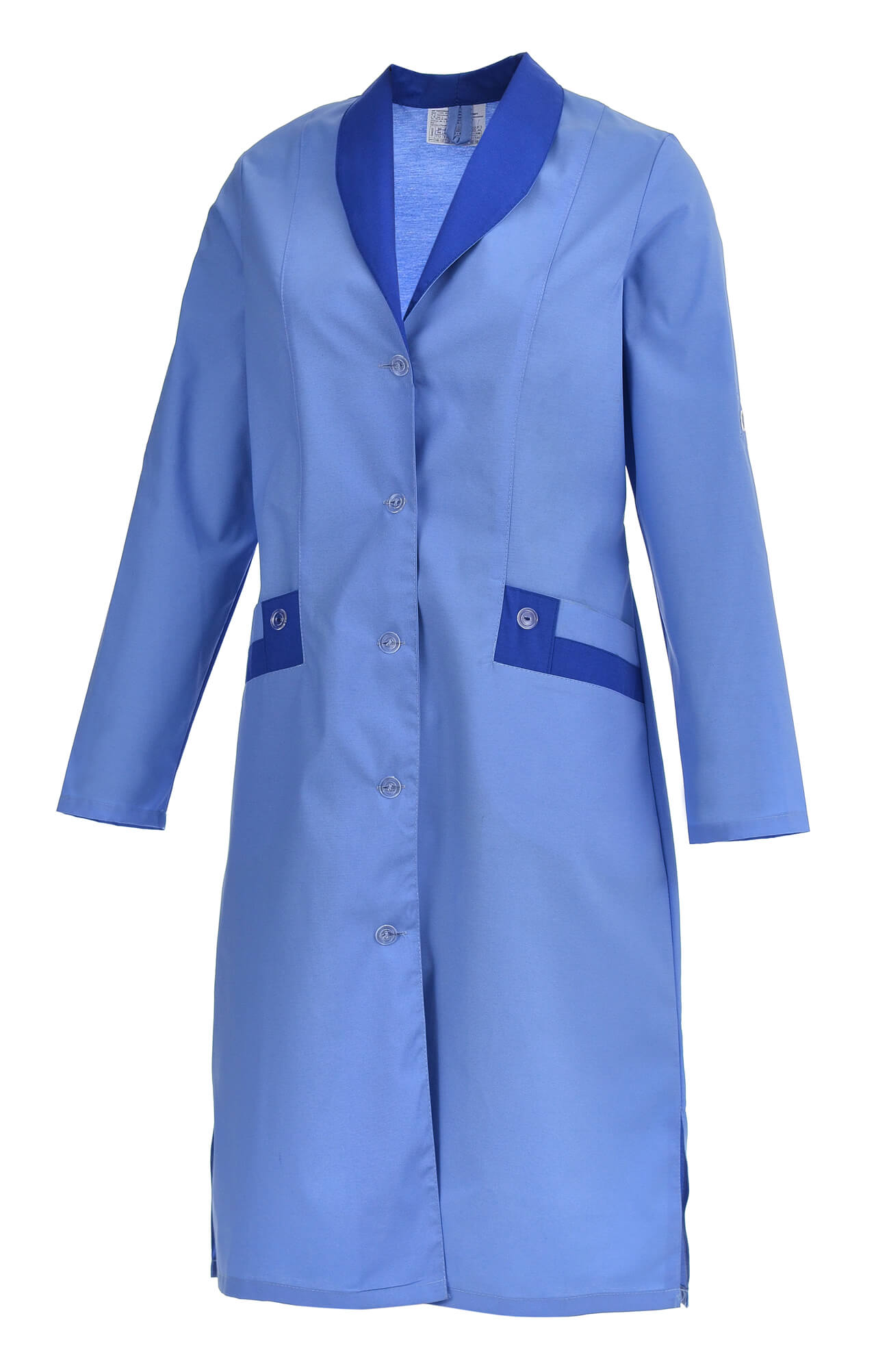 61738 Халат "Радуга" длинный рукав голубой  Одежда для обслуживающего персонала  размер 60 Спецодежда  - Вид №1