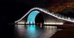 Фотокартина 60х31 см "Лунный мост" PANKOVSKY STUDIO ПЛАСТИФИКАЦИЯ 015922 Голубой;коричневый;черный