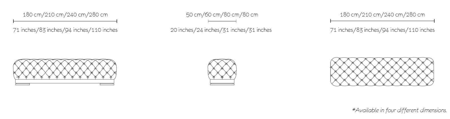 Кожаная мягкая скамейка из Капитона MORADA облако ARCH-00118745 - Вид №2
