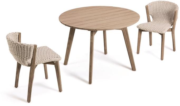 Ethimo Круглый садовый стол из тика Knit sun-id-1454729 - Вид №2