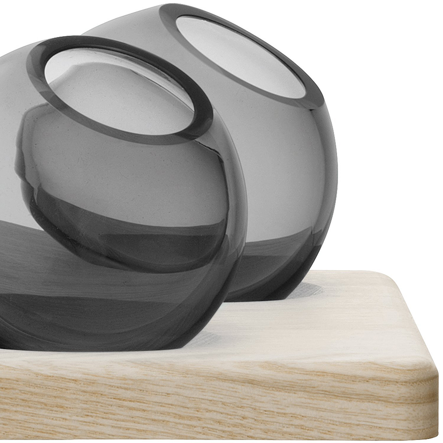 Трио ваз на подставке Axis 8 см серые LSA International G136503847 - Вид №6