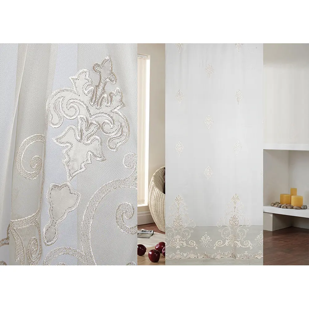 Тюль с вышивкой 1 п/м 280 см цвет экрю ТОРГОВЫЙ ДОМ ТЕКСТИЛЬ STLM-2174714