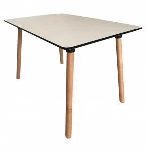 Обеденный стол с деревянными ножками 120х80 см белый Brooklyn BRADEX HOME  00-3974016 Бежевый;белый