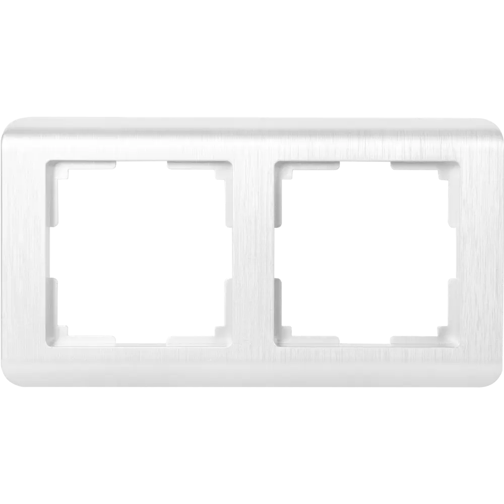 Рамка WERKEL Stream на 2 поста — серебристая рифленая для розеток и выключателей 82125384 STLM-0019713