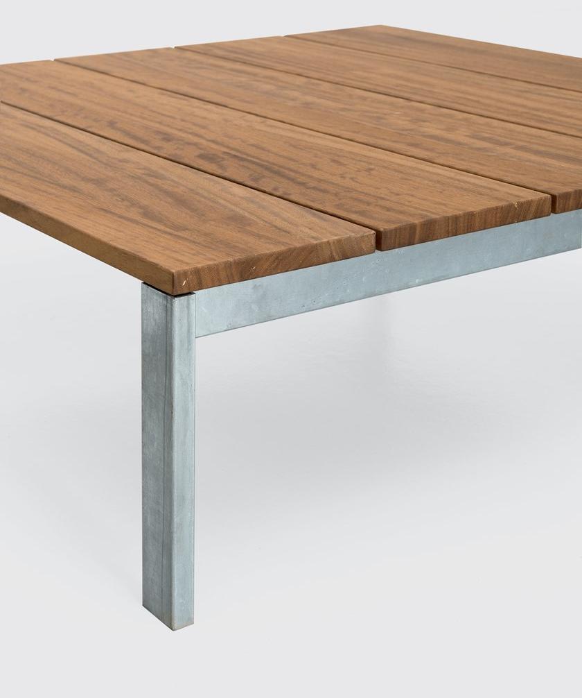 Kristalia Квадратный садовый столик из тика Be-easy slatted sun-id-1368565 - Вид №4