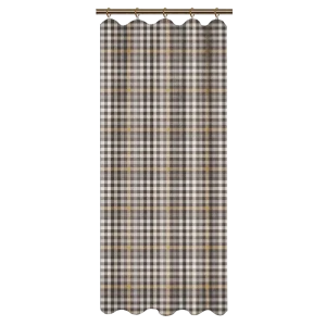 Штора на ленте для кухни Brown 145x180 см клетка цвет коричневый