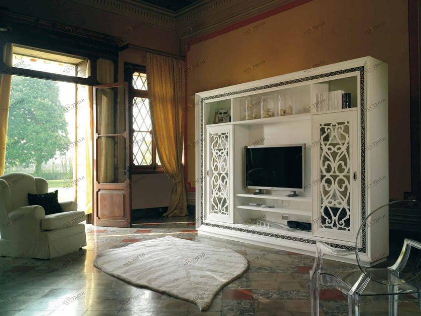 Arvestyle Оборудованная стена из массива дерева с подставкой под телевизор Villa Vf-1000-w