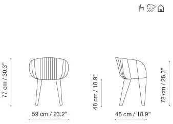 iSimar Стул для сада, штабелируемый в обивке Olivo 9163 - Вид №3